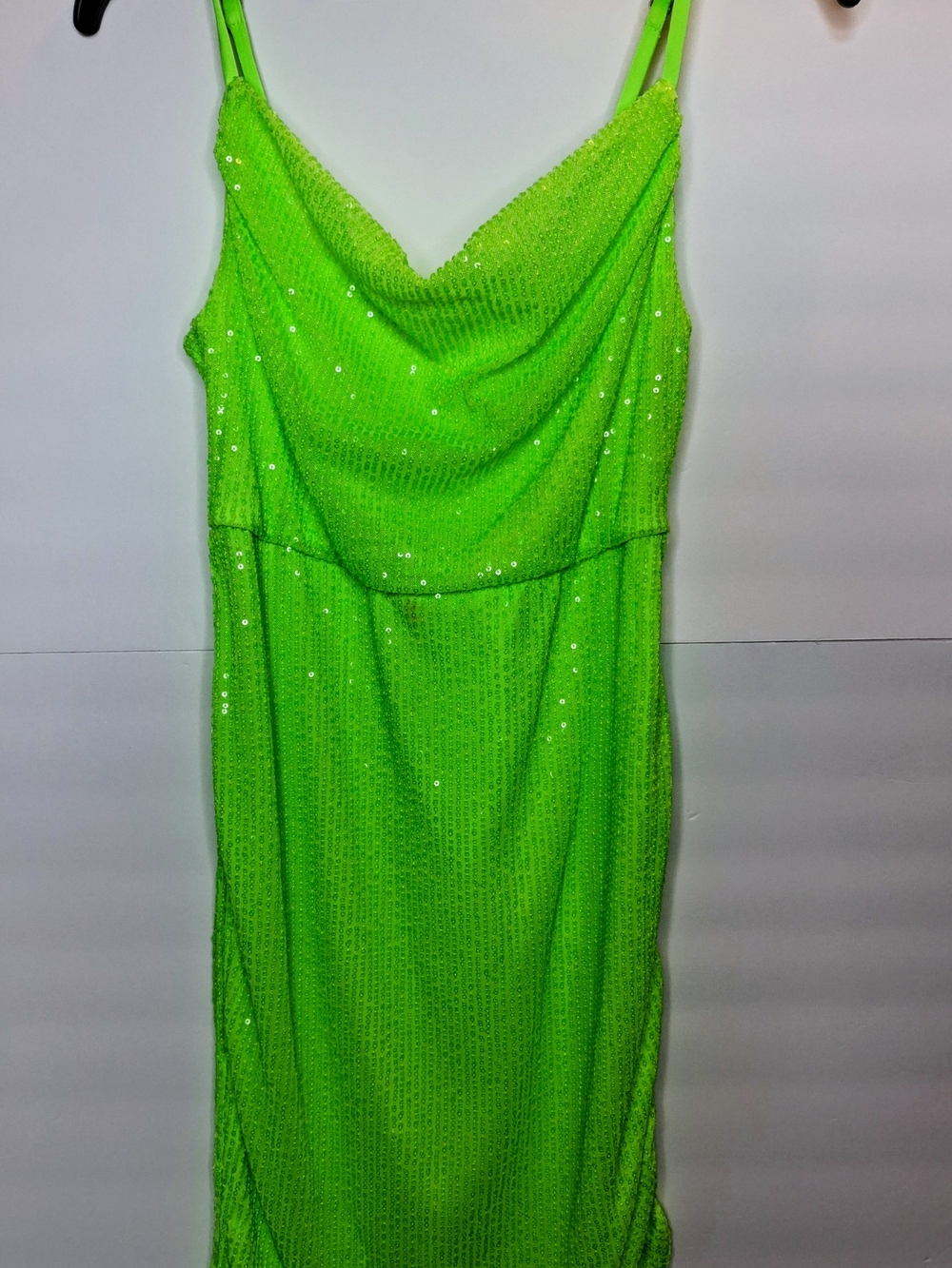 wild fable Neon Green Sequin Strapless Slip Dress